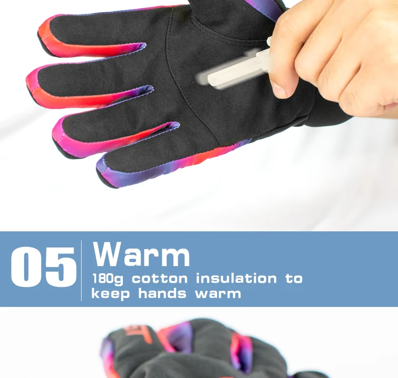 Super warm waterproof snow ski gloves outdoor sporting snowboard gloves for man women skiing snowboarding gloves