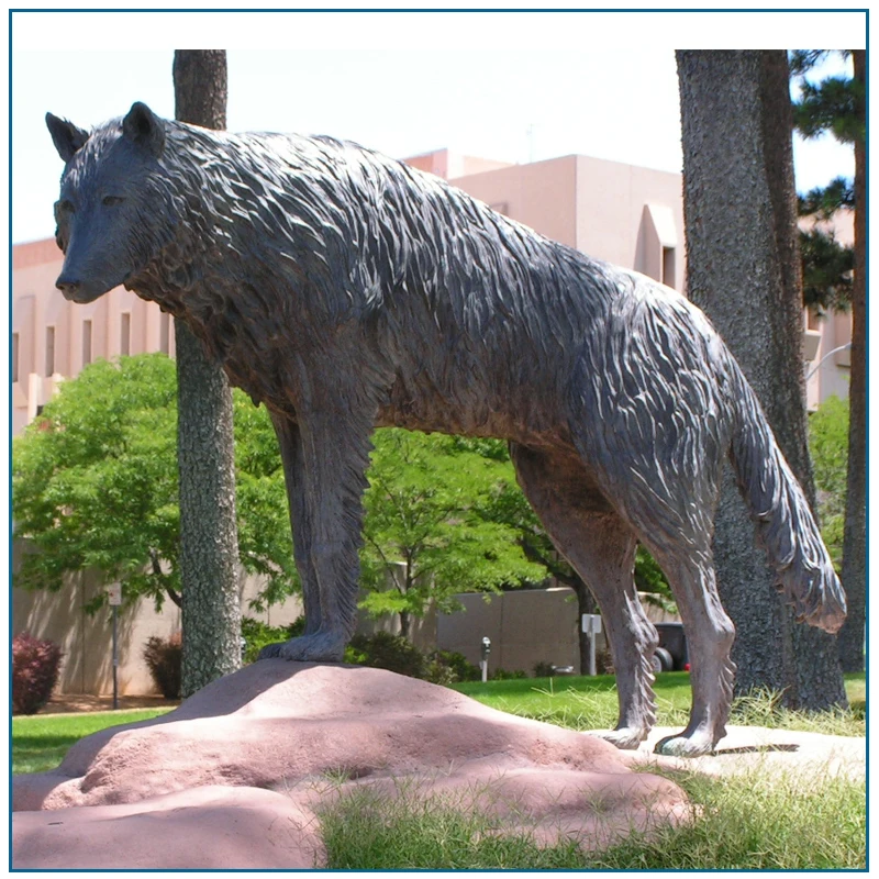 户外花园装饰动物雕塑大小青铜狼雕塑 - buy life size bronze wolf