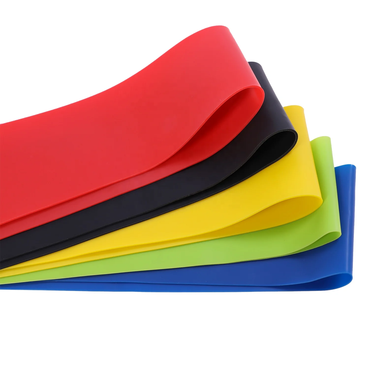 

50mm width oem mini loop elastic yoga pilates fitness resistance bands for leg, Red;black;yellow;green;blue