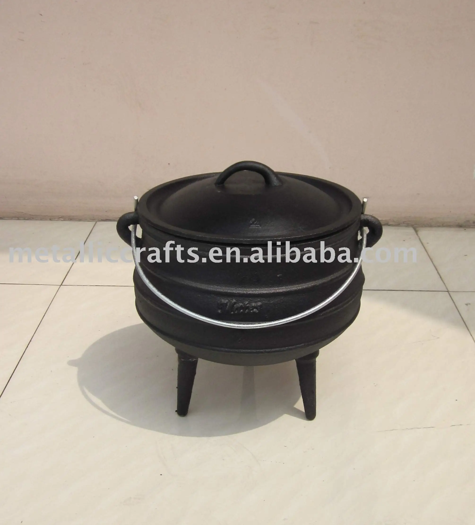 Ukuran 2 Afrika Selatan Melemparkan Iron  Hitam Potjie Pot 