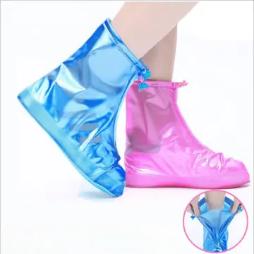 

Unionpromo colorful pvc rain shoes cover waterproof shoes cover antiskid, Pink/blue/white