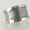 Luxury Style Top Grade Surgical Stainless Steel Wide Band Threaded Lines Gear Edges Screw Patterns Wedding Engagement Ring