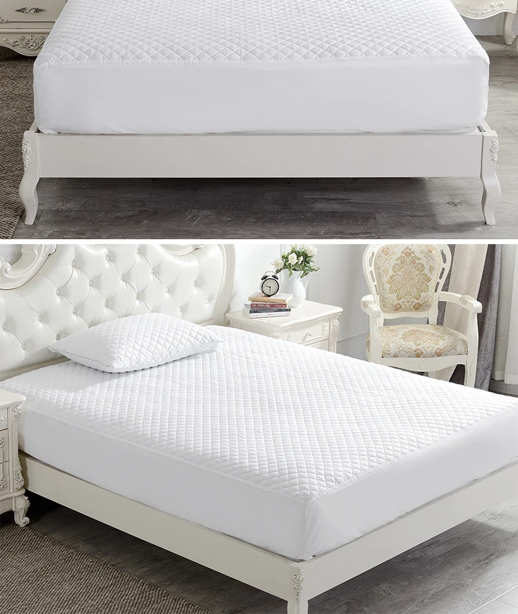 Fully Fitted Bamboo Charcoal Bed Mattress Protector Again Bed Bugs Quilted Mattress Protector