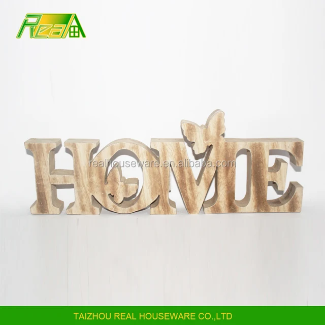 Latest letters design home decorative wood crafts wholesale