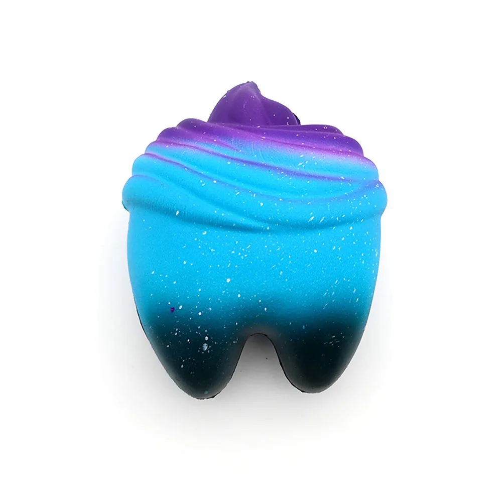 
Soft stress reliever smiley face blue starry beautiful jumbo pack galaxy squishy tooth 