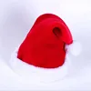 Red Plush Large and Thick Adult Christmas Santa Hat with White Trim