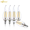 China Supplier Lighting UL approved AC120V Dimmable E12 base Vintage Edison C35 6W LED Filament Candle shape bulb