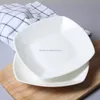Wholesale hotel tableware Square Pure White 9 -inch Salad Plate /square dining plates