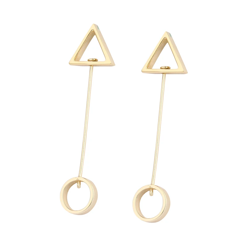 

2019 fashion18k goldJewelry triangle Round Geometric 925 silver earrings drops, Gold