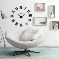 

130CM Large Creative DIY Wall Clock 3D Roman Numbers Wall Sticker Clock for Home Decoration