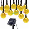 Globe Solar Christmas String Light 19.7ft 30 LED Fairy Crystal Ball Lights Outdoor Decorative Solar Lighting for Home Garden