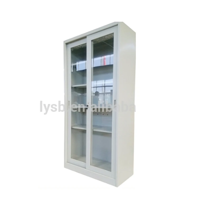Kd Sliding Glass Door Metal Steel Filing Cabinet Cupboard Display