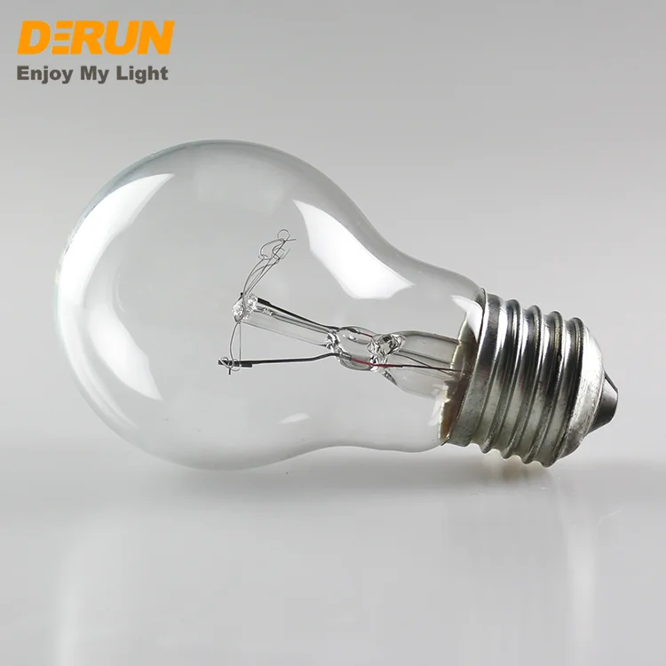 vintage edison A55 E27 60W 75W 100W 110W Clear filament incandescent Tungsten light Bulb with cheap price , INC-A BULB