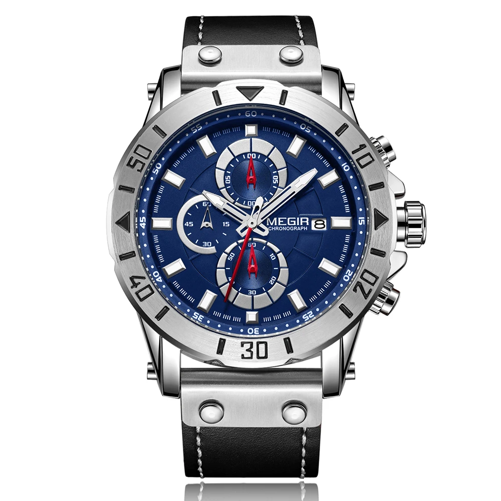 

Fashion Megir OEM Private Label Watch Luxury Water Resistant Sports Chronograph Watch