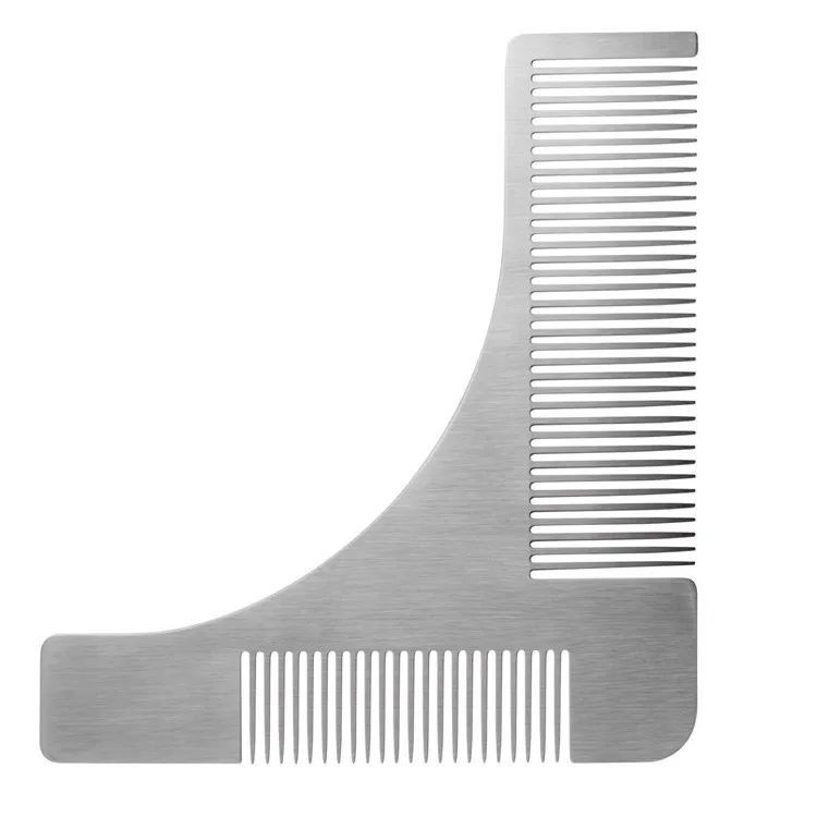 

High-quality stainless steel custom metal beard comb, Metal color
