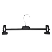 

Wholesale Hotel Man Movable Clip Black Plastic Pant Hanger