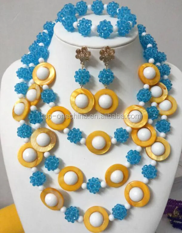 Mariage nigériane Aso ebi maquillage mariée perles bijoux mode africaine collier boucle d\u0027oreille bracelet