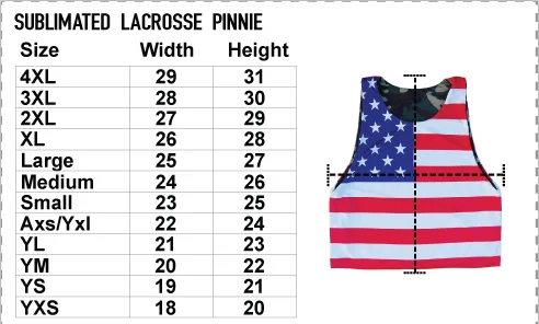 Lax Pinnie Size Chart