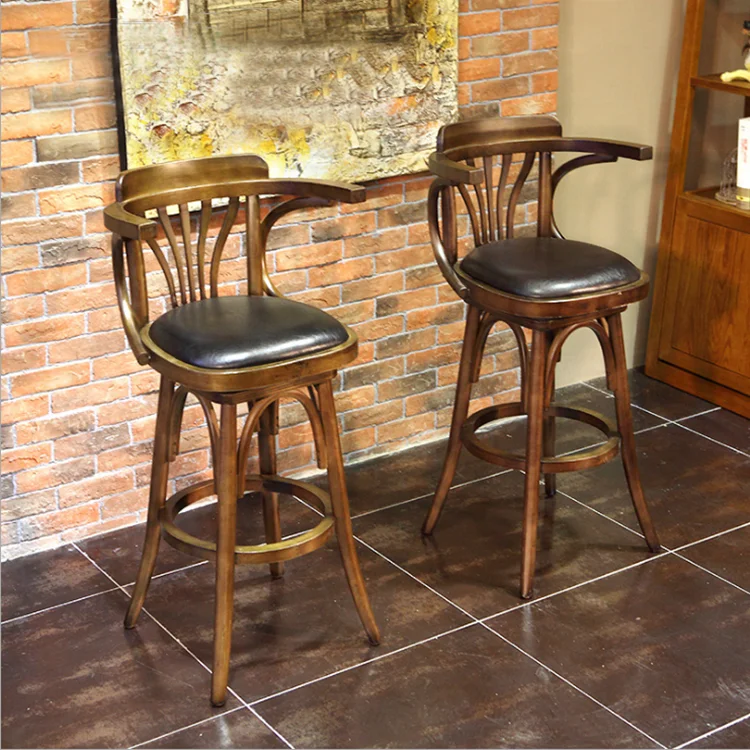 
Bar Chair Design High Swivel Wooden Loft Bar Chair 