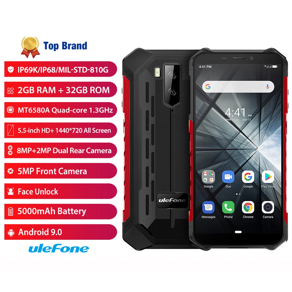 

China Brand Ulefone Armor X3 2+32GB Phone Wholesale Price Smartphone 5000mAh Battery 5.5 inch Mobile Watch Phone