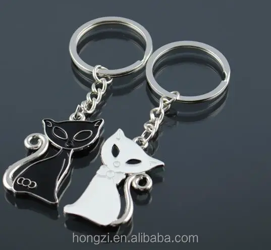 

Cat Keychain Cute Dog Gift Lovers Couples Key Chain Ring Cover Holder Trinket Chaveiro Llaveros Sleutelhangers Brelok