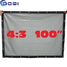 100″ 4:3 Rear Projection Screen Special PVC Soft Curtain with Eyelet for Any Projector Home Theater Outdoor Movie Film