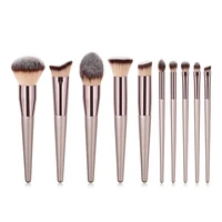 

Amazon Hot Sell 2019 High End Customs Cosmetics 10pcs Makeup Brushes Set Private Label Professional