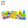 Top sale educational wooden block train toy for toddlers W05B059