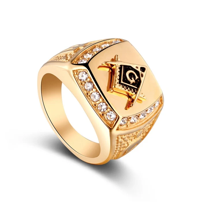 

Custom Brass Cheap Cabochon Masonic Gold Ring Designs For Men