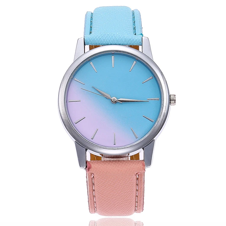 

2021 Fashion WristWatch Rainbow Design Women Dress Watch Quartz Leather Watches gift for lovers