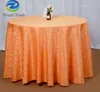 Elegant orange table cover round for wedding