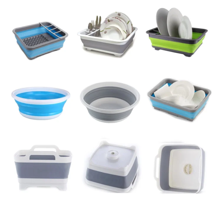 Allife New Silicone Collapsible Foldable Laundry Basket Plastic Folding