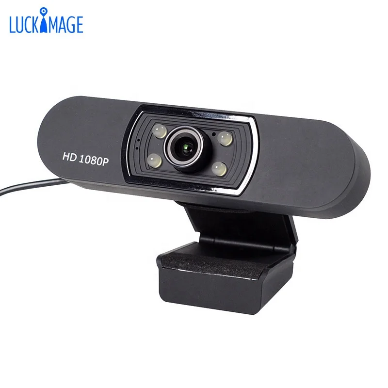 

Luckimage 1080P built-in microphone webcam with microphone and speaker for meeting, Black