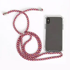 Anti Slip Transparent TPU Phone Case Crossbody Lanyard