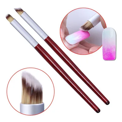 

ANGNYA Nail Gradient Pen Colored Glue Slant Red Wooden Handle Nail Brush