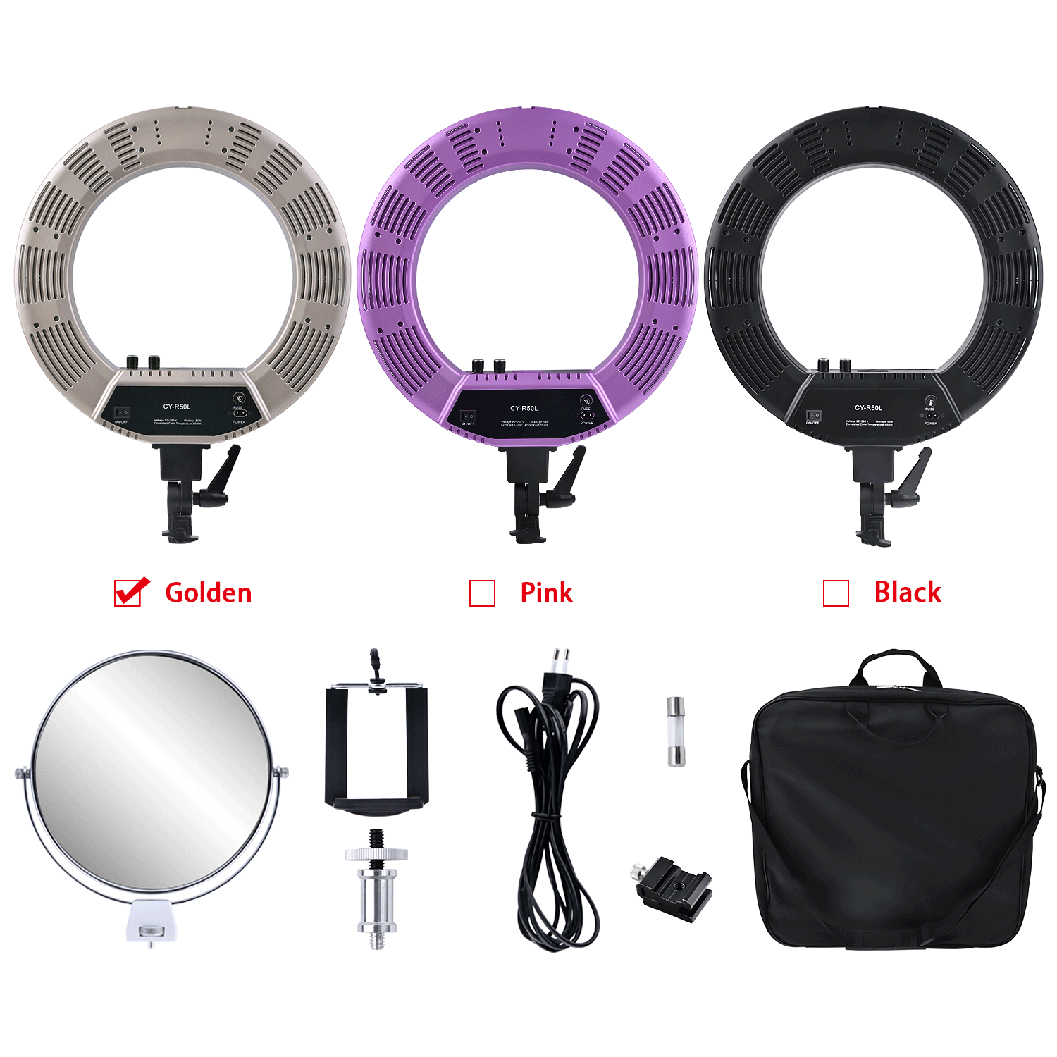 Fosoto Cyr50l 50w 18 Inch Bicolor Dimmable Makeup 480 Led Ring Light