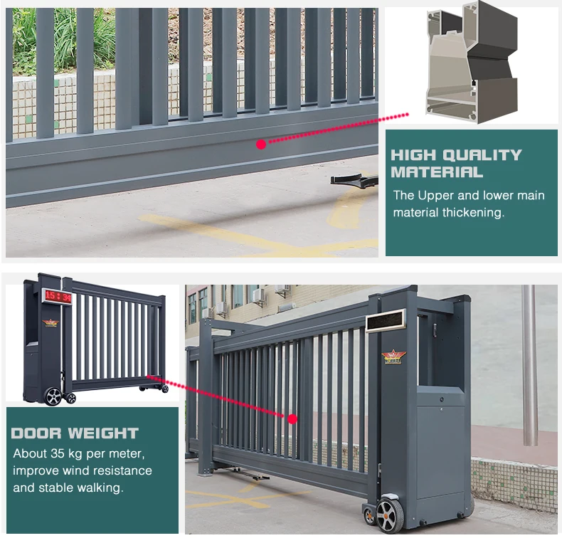 Latest Steel Retractable Trackless Main Folding Park Barrier Gate ...