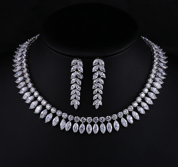 2015 Zircon Jewelry Natural White Zircon Wedding Jewellery Set Cubic ...