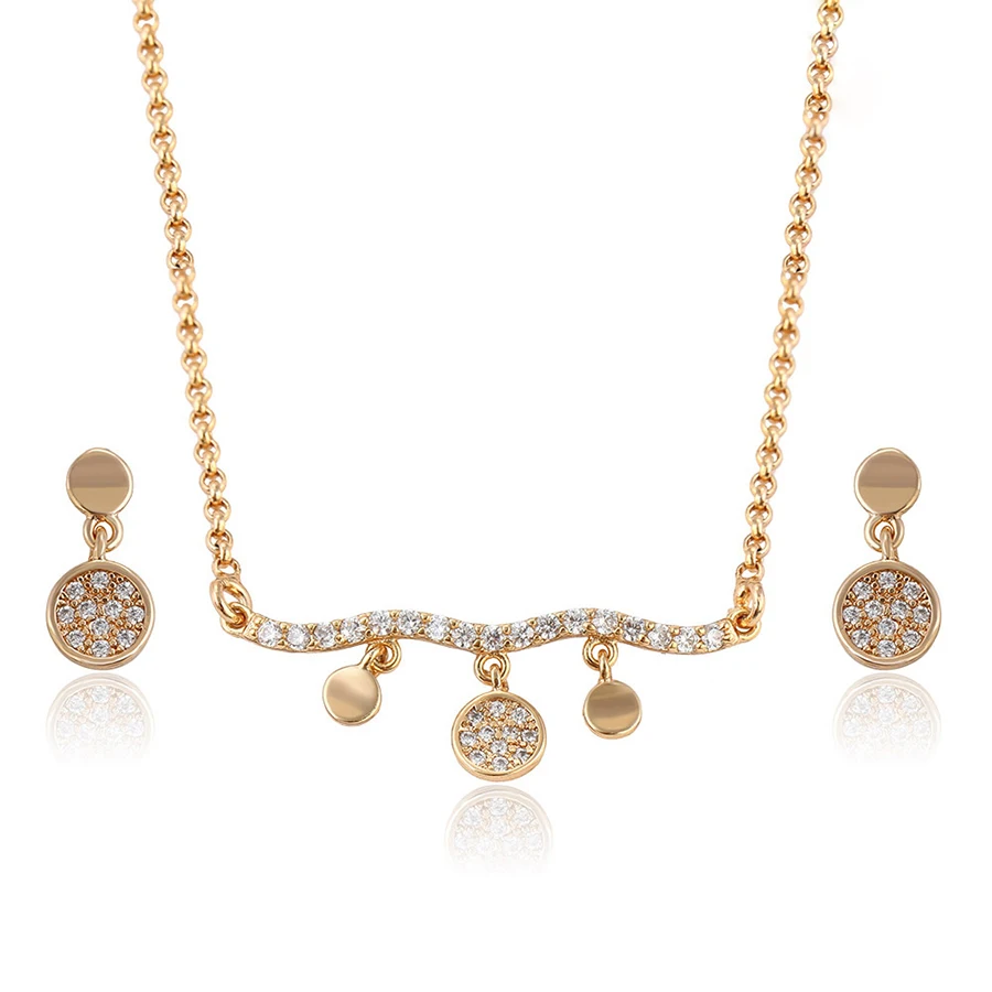 

64047- Xuping Modern Stylish 18k Gold ColorJewelry Set For Party, White