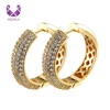 AIDAILA Fashion Jewellery 18K Gola Plated Pave CZ Hoop Earrings