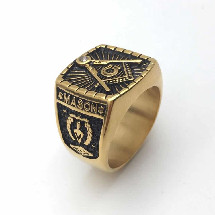 

Fashion jewelry yellow gold custom design masonic rings