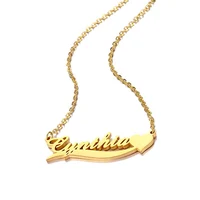 

custom personalized name necklace stainless steel 18k gold plated letter necklaces for women