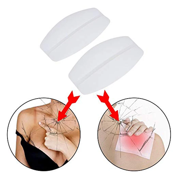 

2PC Silicon Bra Strap Shoulder Cushions Reduce Shoulder Press Shoulder Pad, Transparent/white/nude/black