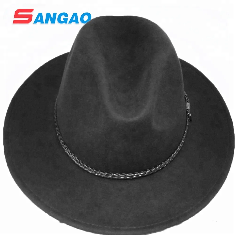 

wholesale Red wool men hats fedora fashion style, Black
