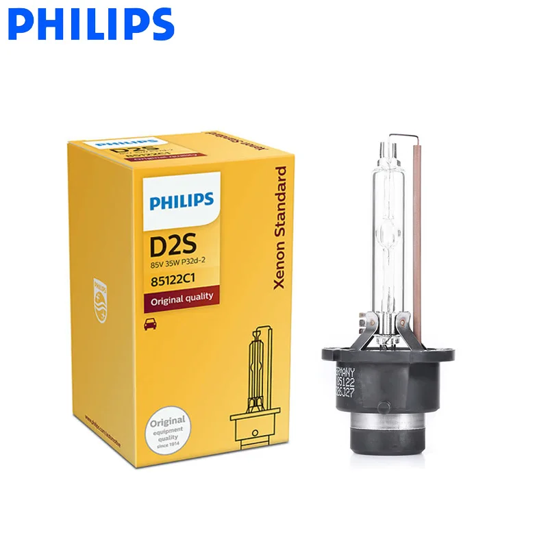 Philips D2S HID 85122 35W Xenon Standard Headlight 4200K Bright White Light Car Original Lamp ECE Approve, DS