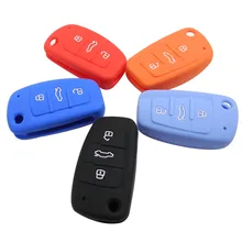 5 color Silicone car key cover for Audi A1 A3 A4 A5 A6 A7 A8 Q5 Q7 R8 TT S5 S6 S7 S8 SQ5 RS5 TT key protector chain car styling