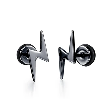 Ty-05 Black Metal Men Boys Earrings 
