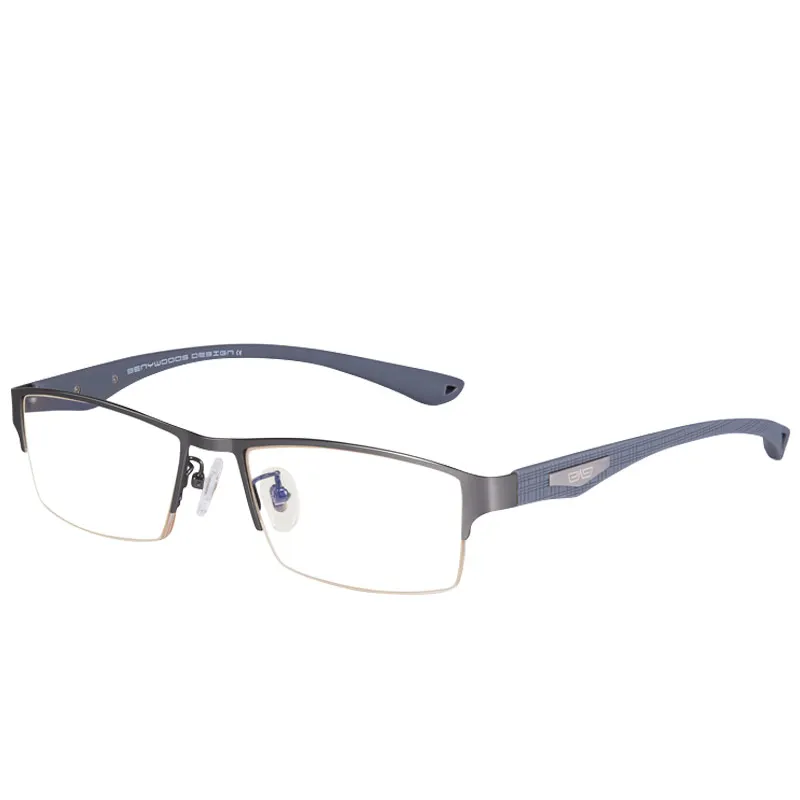 

Caponi Shenzhen Men Pure Titanium Flexible TR90 Adjustable Glasses Frame Semi Rim Optical Eyeglasses Frame Optical Frame, Black/gun