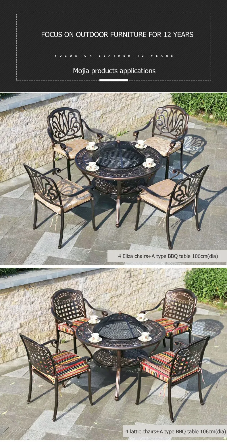 garden tables with fire pit on Cast Aluminum Fire Pit Tables For Garden Backyard Bbq Using Outdoor Gathering Furniture Buy Bbq Dinner Set Outdoor Metal Table Chair Aluminum Restaurant Tables Product On Alibaba Com