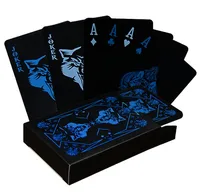 

Wholesale Black waterproof wolf print poker playing card collection Design